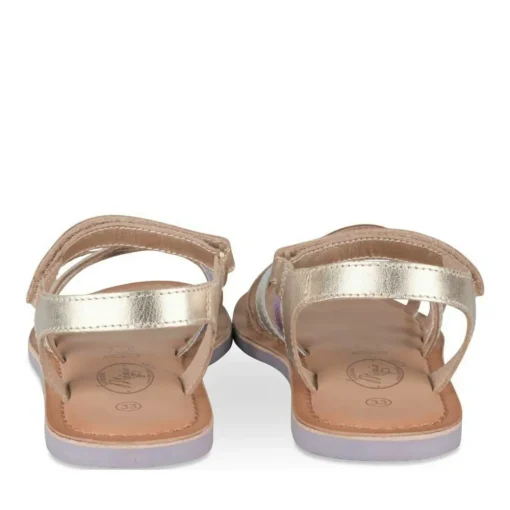 Sandales LILAS Fille CUIR Motif Iridescent A Enfiler