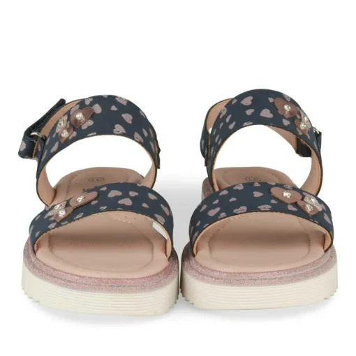 Sandales MARINE Fille Motif Coeurs Scratch
