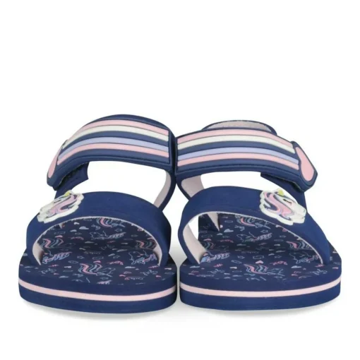 Sandales MARINE Fille Motif Licorne Scratch