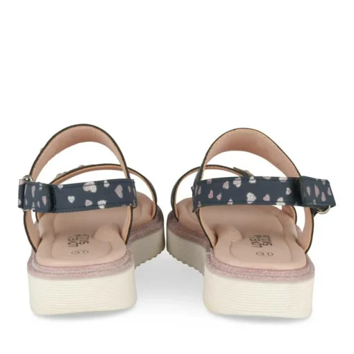 Sandales MARINE Fille Motif Coeurs Scratch