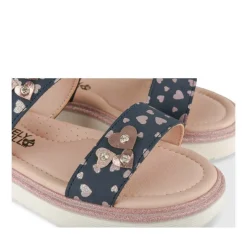 Sandales MARINE Fille Motif Coeurs Scratch