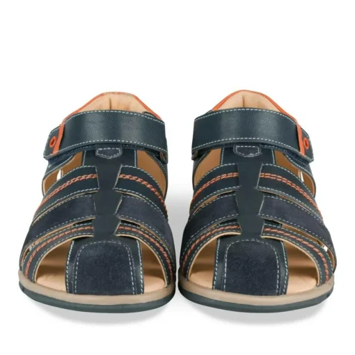 Sandales MARINE Garçon CUIR Motif Uni Scratch