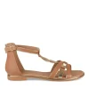 Sandales MARRON Femme Motif Animal Fermeture éclair