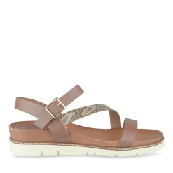 Sandales MARRON Femme Motif Paillettes Boucle