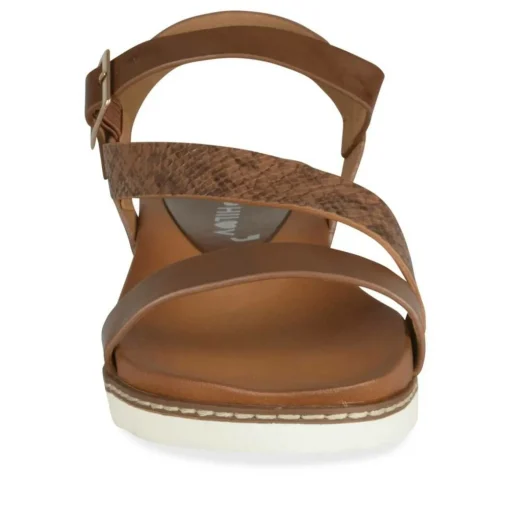 Sandales MARRON Femme Motif Animal Boucle
