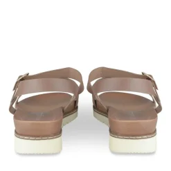 Sandales MARRON Femme Motif Paillettes Boucle
