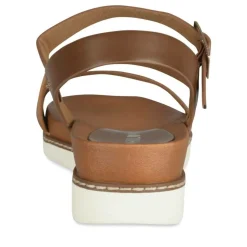 Sandales MARRON Femme Motif Animal Boucle