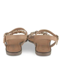 Sandales MARRON Femme Motif Paillettes Boucle
