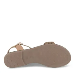 Sandales MARRON Femme Motif Paillettes Boucle