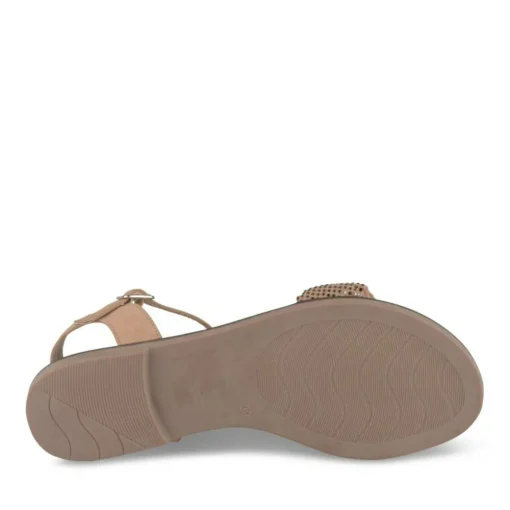 Sandales MARRON Femme Motif Paillettes Boucle