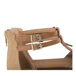 Sandales MARRON Femme Motif Rayures Fermeture éclair