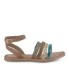 Sandales MARRON Fille CUIR Motif Tressé Boucle
