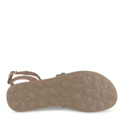 Sandales MARRON Fille CUIR Motif Tressé Boucle