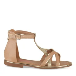 Sandales MARRON Fille Motif Animal Fermeture éclair