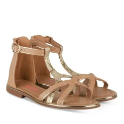 Sandales MARRON Fille Motif Animal Fermeture éclair