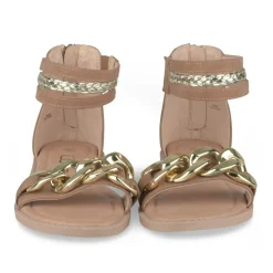 Sandales MARRON Fille Motif Uni Fermeture éclair