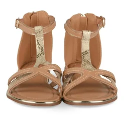 Sandales MARRON Fille Motif Animal Fermeture éclair