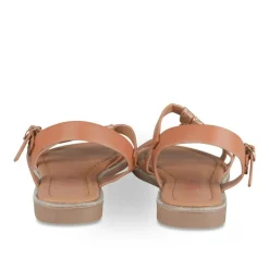 Sandales MARRON Fille Motif Carreaux Boucle