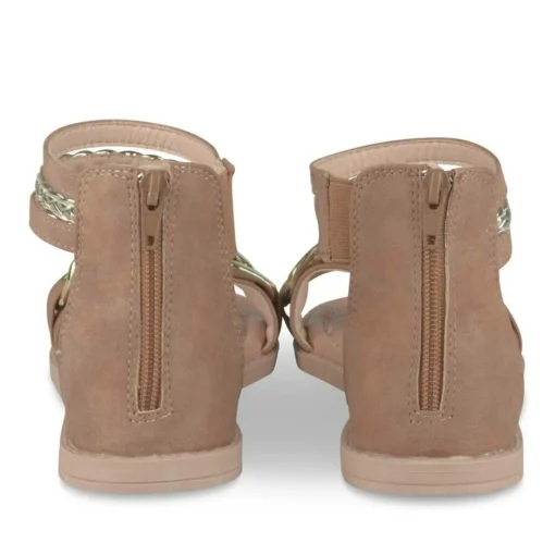 Sandales MARRON Fille Motif Uni Fermeture éclair