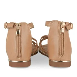 Sandales MARRON Fille Motif Animal Fermeture éclair