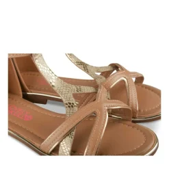 Sandales MARRON Fille Motif Animal Fermeture éclair