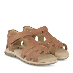 Sandales MARRON Garçon CUIR Motif Uni Scratch