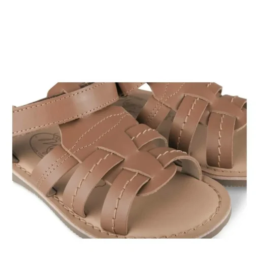 Sandales MARRON Garçon CUIR Motif Uni Scratch