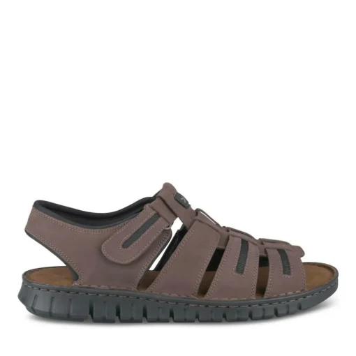 Sandales MARRON Homme CUIR Motif Uni Scratch