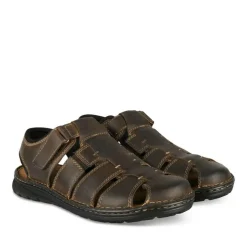 Sandales MARRON Homme CUIR Motif Uni Scratch