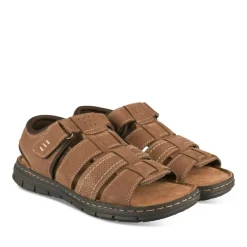 Sandales MARRON Homme CUIR Motif Uni Scratch