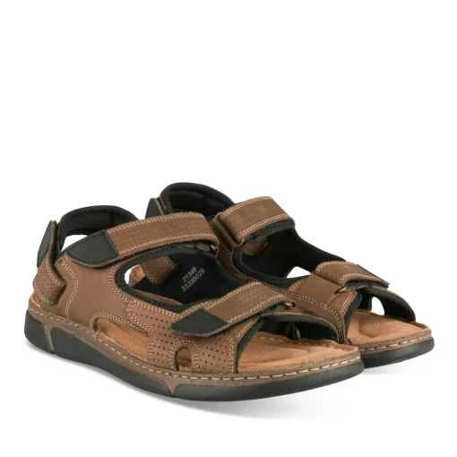 Sandales MARRON Homme CUIR Motif Uni Scratch