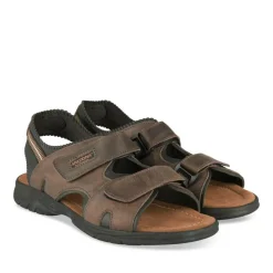 Sandales MARRON Homme CUIR Motif Uni Scratch