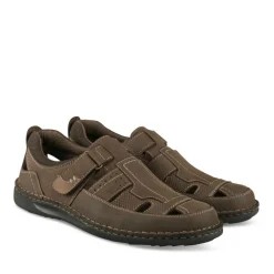 Sandales MARRON Homme CUIR Motif Uni Scratch
