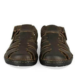 Sandales MARRON Homme CUIR Motif Uni Scratch