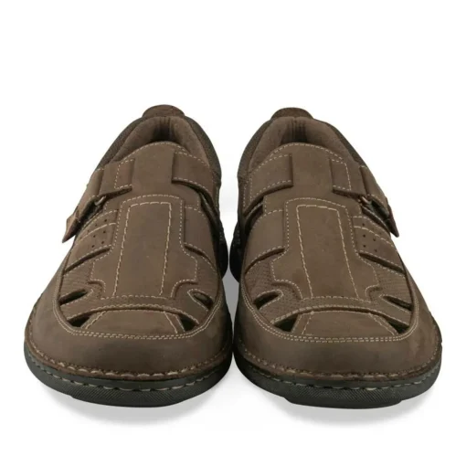 Sandales MARRON Homme CUIR Motif Uni Scratch