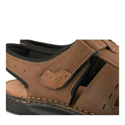 Sandales MARRON Homme CUIR Motif Uni Scratch
