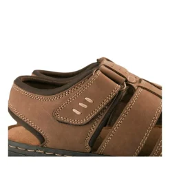 Sandales MARRON Homme CUIR Motif Uni Scratch