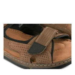 Sandales MARRON Homme CUIR Motif Uni Scratch