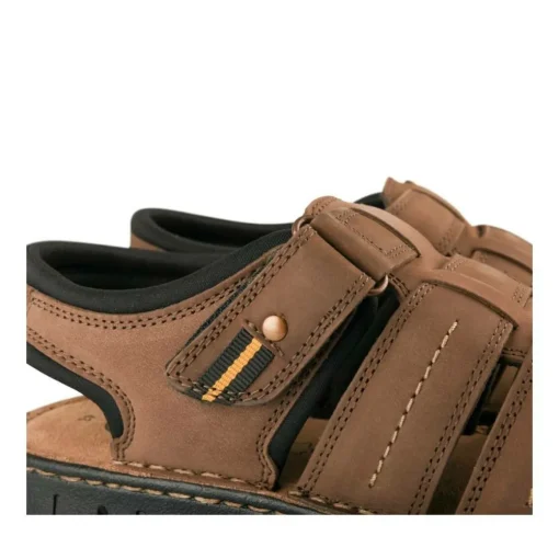 Sandales MARRON Homme CUIR Motif Uni Scratch