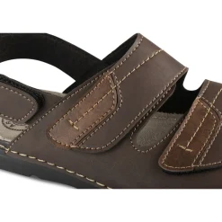 Sandales MARRON Homme Motif Uni A Enfiler