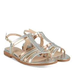 Sandales METALLISE Femme Motif Multicolore Boucle
