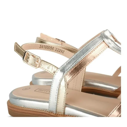 Sandales METALLISE Femme Motif Multicolore Boucle