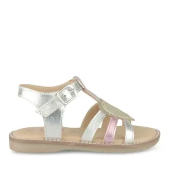 Sandales METALLISE Fille CUIR Motif Iridescent Boucle