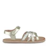 Sandales METALLISE Fille CUIR Motif Iridescent Scratch