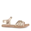 Sandales METALLISE Fille CUIR Motif Iridescent Boucle