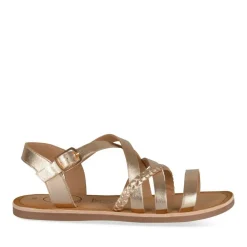 Sandales METALLISE Fille CUIR Motif Tressé Boucle