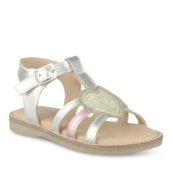 Sandales METALLISE Fille CUIR Motif Iridescent Boucle