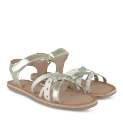 Sandales METALLISE Fille CUIR Motif Iridescent Scratch