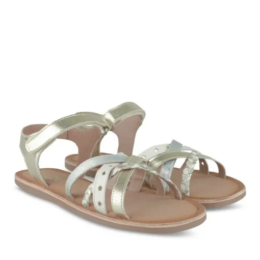 Sandales METALLISE Fille CUIR Motif Iridescent Scratch
