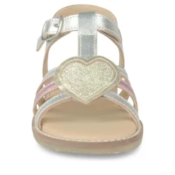 Sandales METALLISE Fille CUIR Motif Iridescent Boucle